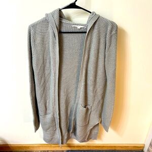 Grey hooded cardigan